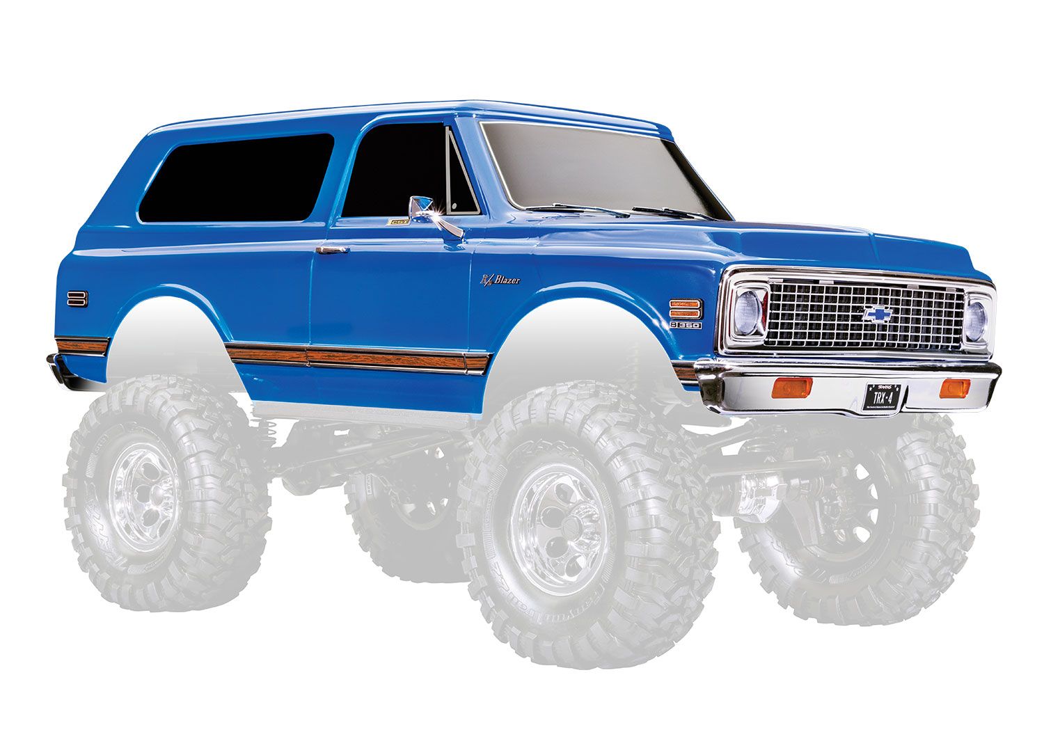 Traxxas Body, Chevrolet Blazer (1972), complete, blue (painted) (includes grille, side mirrors, door handles, windshield wipers, front &amp; rear bumpers, clipless mounting) (requires #8072X inner fenders
