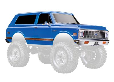 Traxxas Body, Chevrolet Blazer (1972), complete, blue (painted) (includes grille, side mirrors, door handles, windshield wipers, front &amp; rear bumpers, clipless mounting) (requires #8072X inner fenders