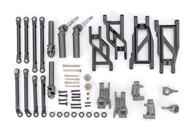 Traxxas Outer Driveline &amp; Suspension Upgrade Kit, extreme heavy duty, gray (fits RustlerÔøΩ 2WD or StampedeÔøΩ 2WD)