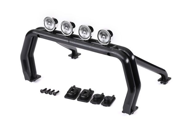 Traxxas Roll bar (black)/ mounts (front (2), rear (left &amp; right))/ 2.6x12mm BCS (self-tapping) (4) (fits #9212 or 9230 series bodies)