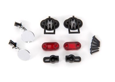 Traxxas Side mirrors (left &amp; right)/ mounts (2)/ tail light lens (2)/ retainers (2)/ 1.6x7 BCS (self-tapping) (6) (fits #9333 or 9335 body)