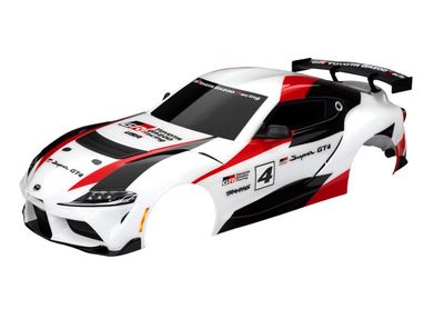 Traxxas Body, Toyota Supra GT4, complete (white) (painted, decals applied) (includes side mirrors, spoiler, grilles, vents, &amp; clipless mounting)