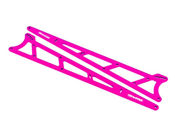 Traxxas Side plates, wheelie bar, pinkÔøΩ (aluminum) (2)