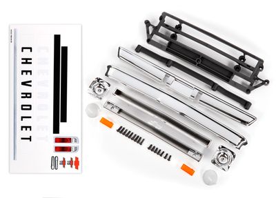 Traxxas Body accessories, Chevrolet C10, chrome (includes grille (upper &amp; lower), headlight housings (left &amp; right), bumpers (front &amp; rear), mounting retainers and hardware)