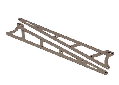 TRA9462, Traxxas Side plates, wheelie bar, charcoal gray (aluminum) (2)