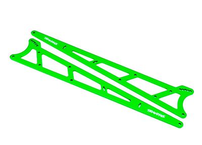 Traxxas Side plates, wheelie bar, green (aluminum) (2)