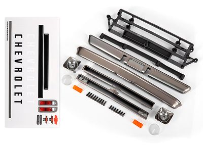 Traxxas Body accessories, Chevrolet C10, satin black chrome (includes grille (upper &amp; lower), headlight housings (left &amp; right), bumpers (front &amp; rear), mounting retainers and hardware)