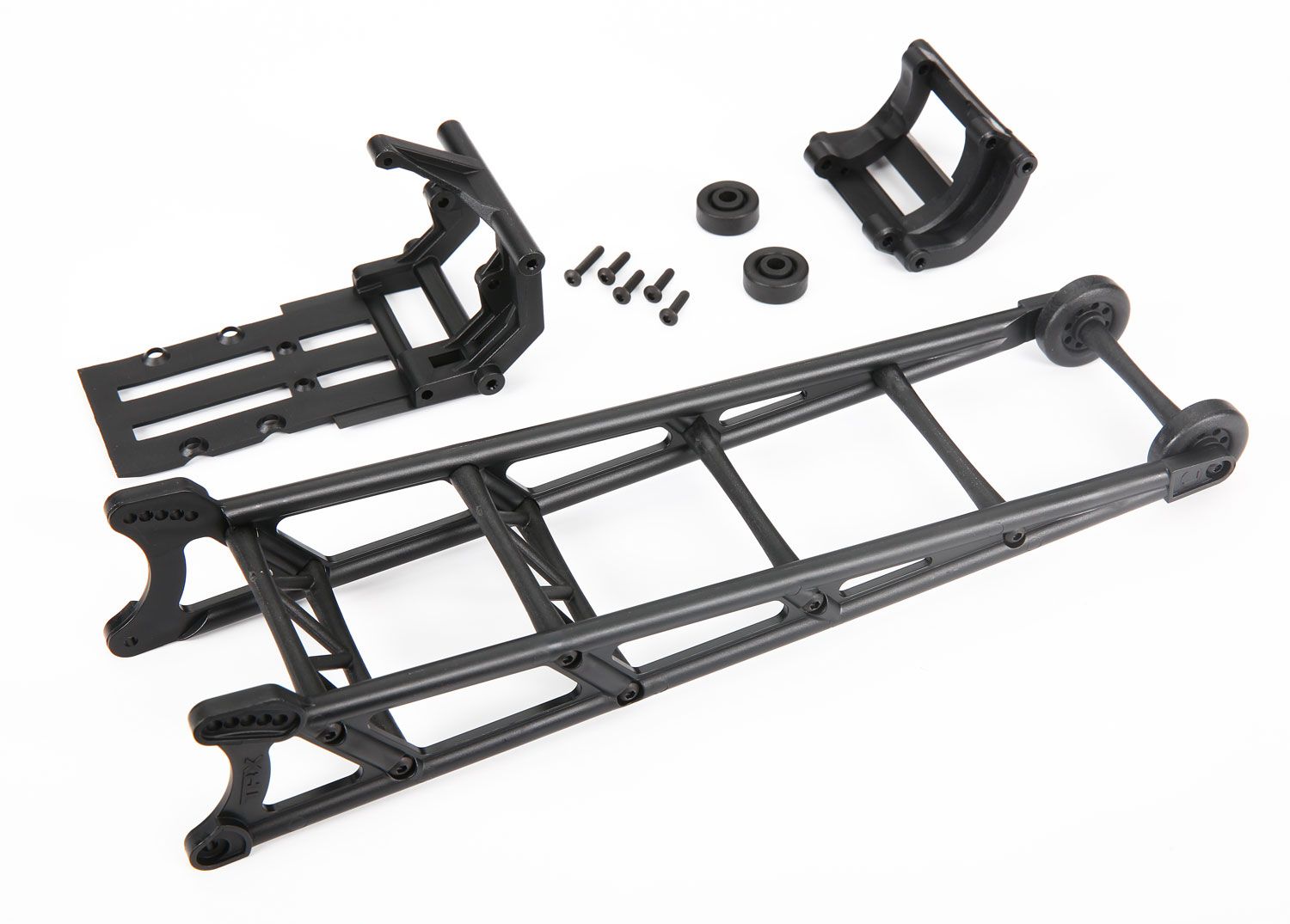 TRA9460, Traxxas Wheelie bar, black (assembled)/ wheelie bar mount
