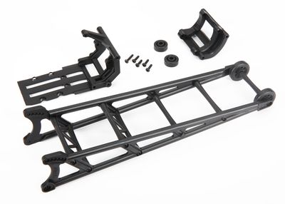 TRA9460, Traxxas Wheelie bar, black (assembled)/ wheelie bar mount