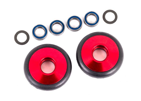 Traxxas Wheels, wheelie bar, red (2)