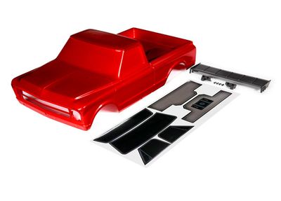 Traxxas Body, Chevrolet C10, red (painted) (includes wing &amp; decals) (requires #9415 series body accessories to complete body)