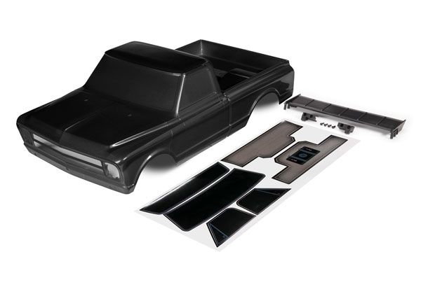 Traxxas Body, Chevrolet C10, black (painted) (includes wing &amp; decals) (requires #9415 series body accessories to complete body)