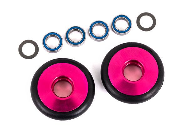 Traxxas Wheels, wheelie bar, pink (2)
