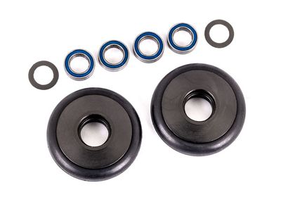TRA9461T, Traxxas Bandit/Rustler/Stampede 2WD Aluminum Wheelie Bar Wheels (Grey) (2)