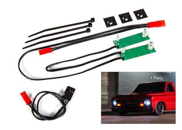 Traxxas LED light set, front, complete (white) (includes light harness, power harness, zip ties (3))