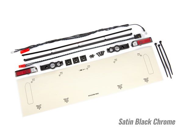 Traxxas LED lights, tail lights (red)/ power harness/ tail light housings (left &amp; right)/ tailgate trim (satin black chrome)/ zip ties (3)