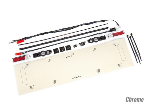 Traxxas LED lights, tail lights (red)/ power harness/ tail light housings (left &amp; right)/ tailgate trim (chrome)/ zip ties (3)