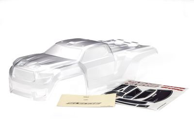 TRA9511, Traxxas Body, Sledge (clear, requires painting)/window, grille, lights decal sheet