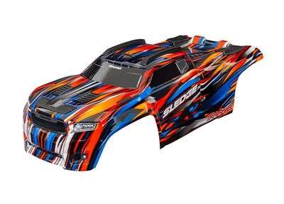 Traxxas Body, Sledge, orange (painted, decals applied) (assembled with front &amp; rear body mounts and rear body support for clipless mounting)-1