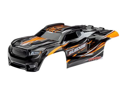 Traxxas Body, Sledge, orange (painted, decals applied) (assembled with front &amp; rear body mounts and rear body support for clipless mounting)