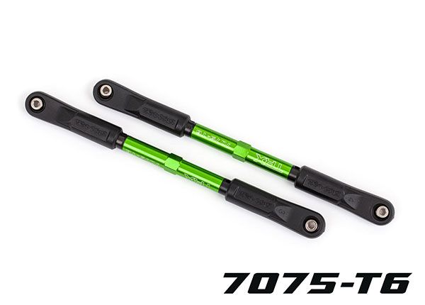Traxxas Camber links, rear, SledgeÔøΩ (TUBES green-anodized, 7075-T6 aluminum, stronger than titanium) (144mm) (2)/ rod ends, assembled with steel hollow balls (4)/ aluminum wrench, 8mm (1)