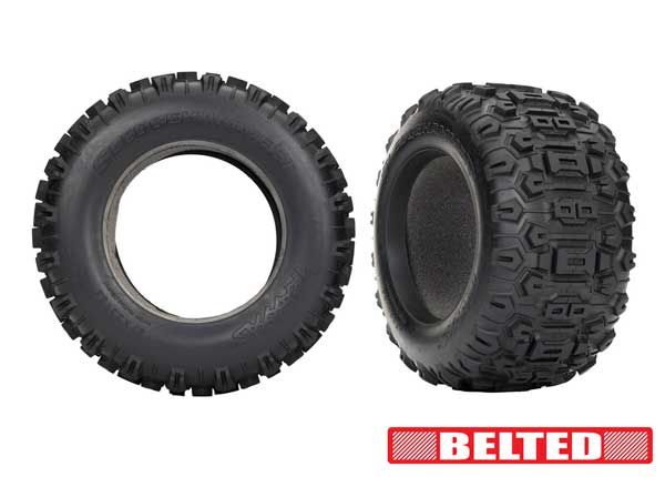 Traxxas Tires, SledgehammerÔøΩ (belted) (2)/ foam inserts (2)