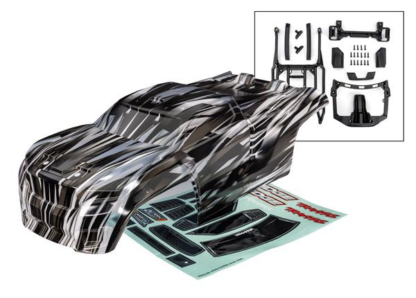Traxxas Body, SledgeÔøΩ, ProGraphixÔøΩ (graphics are printed, requires paint &amp; final color application)/ body mounts (front &amp; rear)/ body support/ decal sheet