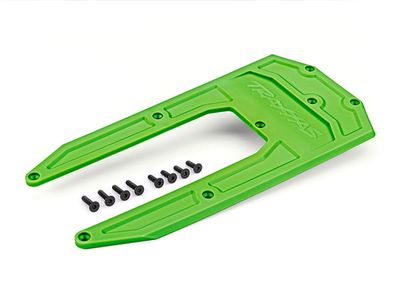 Traxxas Skidplate, chassis, green (fits Sledge)