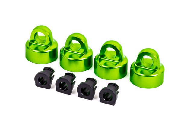 Traxxas Shock caps, aluminum (green-anodized), GT-MaxxÔøΩ shocks (4)/ spacers (4) (for SledgeÔøΩ)