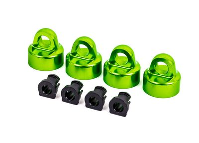 Traxxas Shock caps, aluminum (green-anodized), GT-MaxxÔøΩ shocks (4)/ spacers (4) (for SledgeÔøΩ)