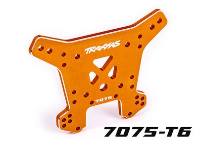 TRA9638T, Traxxas Shock tower, rear, 7075-T6 aluminum (orange-anodized) (fits Sledge)