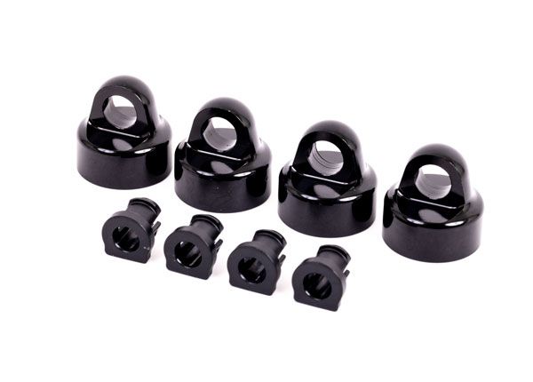 TRA9664A, Traxxas Sledge Aluminum Gt-Maxx Shock Caps (Black) (4)