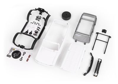 Traxxas Body, Ford Bronco, complete (unassembled) (white, requires painting) (includes grille, side mirrors, door handles, fender flares, windshield wipers, spare tire mount, &amp; clipless mounting) (req