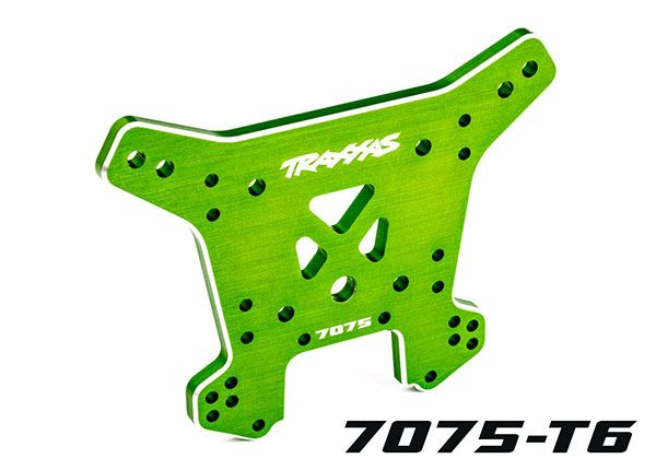 Traxxas Shock tower, rear, 7075-T6 aluminum (green-anodized) (fits Sledge)