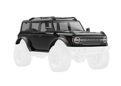 Traxxas Body, Ford Bronco, complete, black (includes grille, side mirrors, door handles, fender flares, windshield wipers, spare tire mount, &amp; clipless mounting) (requires #9735 front &amp; rear bumpers)