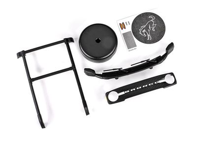 (Clearance) TRA9715, Traxxas Roof rack/ spare tire cover/ cowl/ grille (fits #9711 body)
