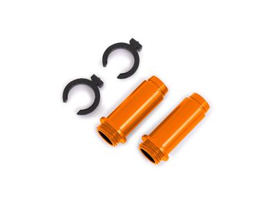 Traxxas Body, GTM shock, 6061-T6 aluminum (orange-anodized) (includes spring pre-load spacers) (2)