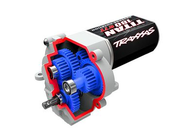 Traxxas Transmission, complete (speed gearing) (9.7:1 reduction ratio) (assembled with ball bearings) (includes TitanÔøΩ 87T motor)