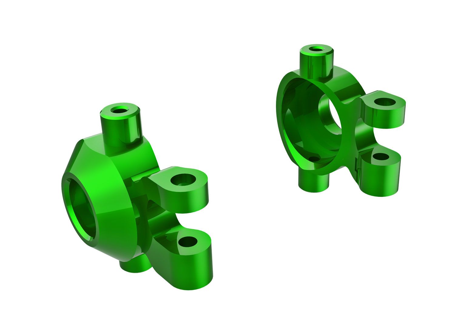 Traxxas Steering blocks, 6061-T6 aluminum (green-anodized) (left &amp; right)/ 2.5x12mm BCS (with threadlock) (2)/ 2x6mm SS (with threadlock) (4)