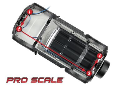 TRA9784, Traxxas Pro Scale LED light set, front &amp; rear, complete (includes light harness, 1.6x5mm BCS (self-tapping) (4), zip ties (2)) (fits #9712 body)