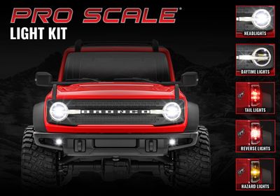 TRA9783, Traxxas Pro Scale LED light set, front &amp; rear, complete (includes light harness, 1.6x10mm BCS (self-tapping) (2), 1.6x7mm BCS (self-tapping) (2), zip ties (2)) (fits #9711 body)