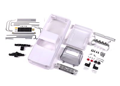 Traxxas Body, Chevrolet K10 Truck (1979), complete (unassembled) (white, requires painting) (includes grille, side mirrors, door handles, roll bar, windshield wipers, &amp; clipless mounting) (requires #9