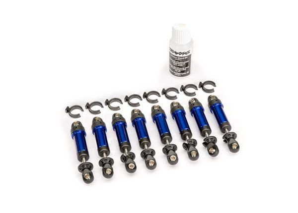 Traxxas Shocks, GTM, 6061-T6 aluminum (blue-anodized) (fully assembled w/o springs) (8)