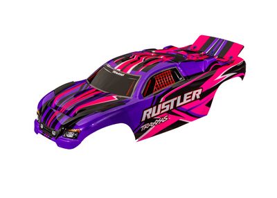 Traxxas Body, Rustler (also fits Rustler VXL), pink (painted, decals applied) (assembled with front &amp; rear body mounts for clipless mounting)
