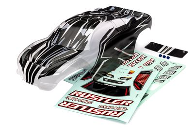 Traxxas Body, Rustler (also fits Rustler VXL), ProGraphix (graphics are printed, requires paint &amp; final color application)/ decal sheet