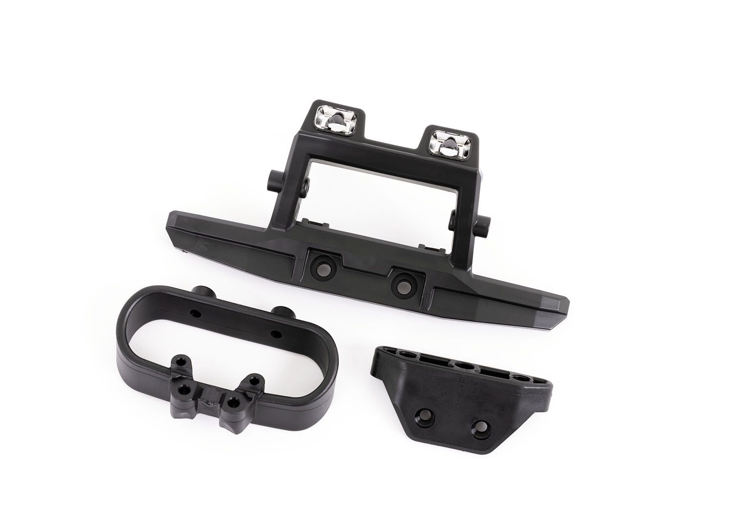 TRA6737X, Traxxas Bumper, rear / bumper mount (fits 4WD Rustler) (for LED light kit installation)