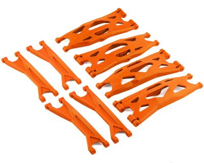 TRA7895T, Traxxas Suspension kit, X-Maxx WideMaxx, orange (includes front &amp; rear suspension arms, front toe links, driveshafts, shock springs)