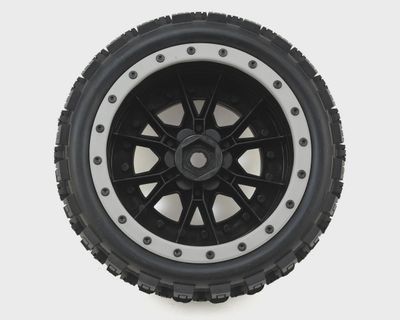 PRO10131-13, Pro-Line Traxxas X-Maxx Badlands MX43 Pro-Loc Pre-Mounted All Terrain Tires (MX43) w/Impulse Pro-Loc Wheels (Black) (2)