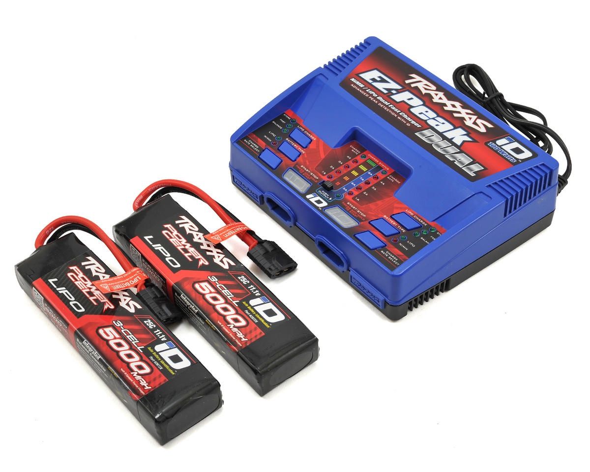 TRA2990, Traxxas EZ-Peak 3S "Completer Pack" Dual Battery Charger w/Two Power Cell Batteries (5000mAh)