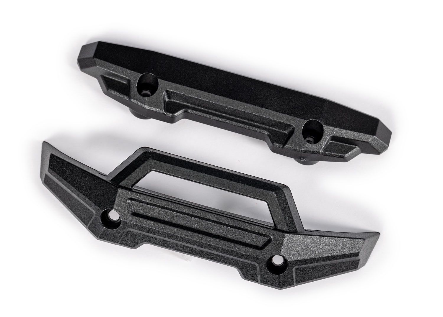 TRA10735-BLK, Traxxas Mini Maxx Bumper, front (1)/ rear (1) (black)